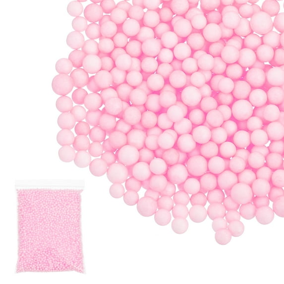 Uxcell Foam Beads, Foam Balls, Mini Small Balls Polystyrene Beads for DIY Craft Supplies Wedding Party Art Homemade Light Pink 4-6mm