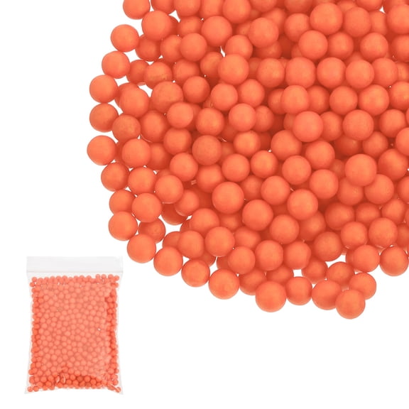 Uxcell Foam Beads, Foam Balls, Mini Small Balls Polystyrene Beads for DIY Craft Supplies Wedding Party Art Homemade Orange 7-9mm