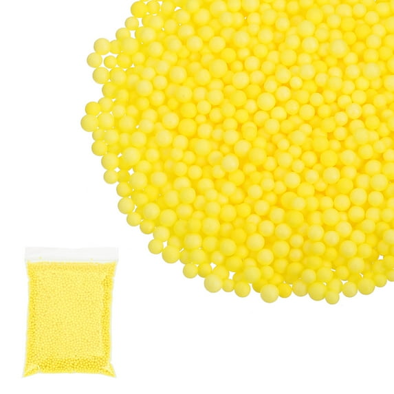 Uxcell Foam Beads, Foam Balls, Mini Small Balls Polystyrene Beads for DIY Craft Supplies Wedding Party Art Homemade Yellow 2-3mm