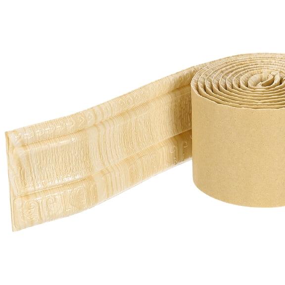 Uxcell Foam Molding Trim Self Adhesive, 3inch x 7.54ft Flexible Wallpaper Border 3D Wall Edging Lines Foam Baseboard Trim for Home Decoration, Brown