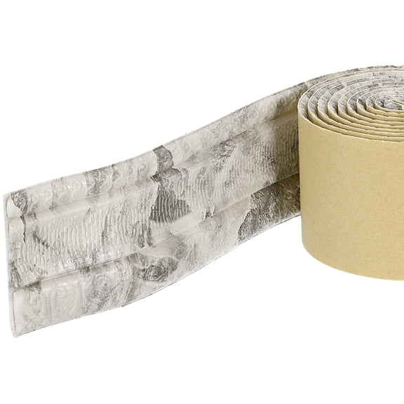 Uxcell Foam Molding Trim Self Adhesive, 3inch x 7.54ft Flexible Wallpaper Border 3D Wall Edging Lines Foam Baseboard Trim for Home Decoration, Grey