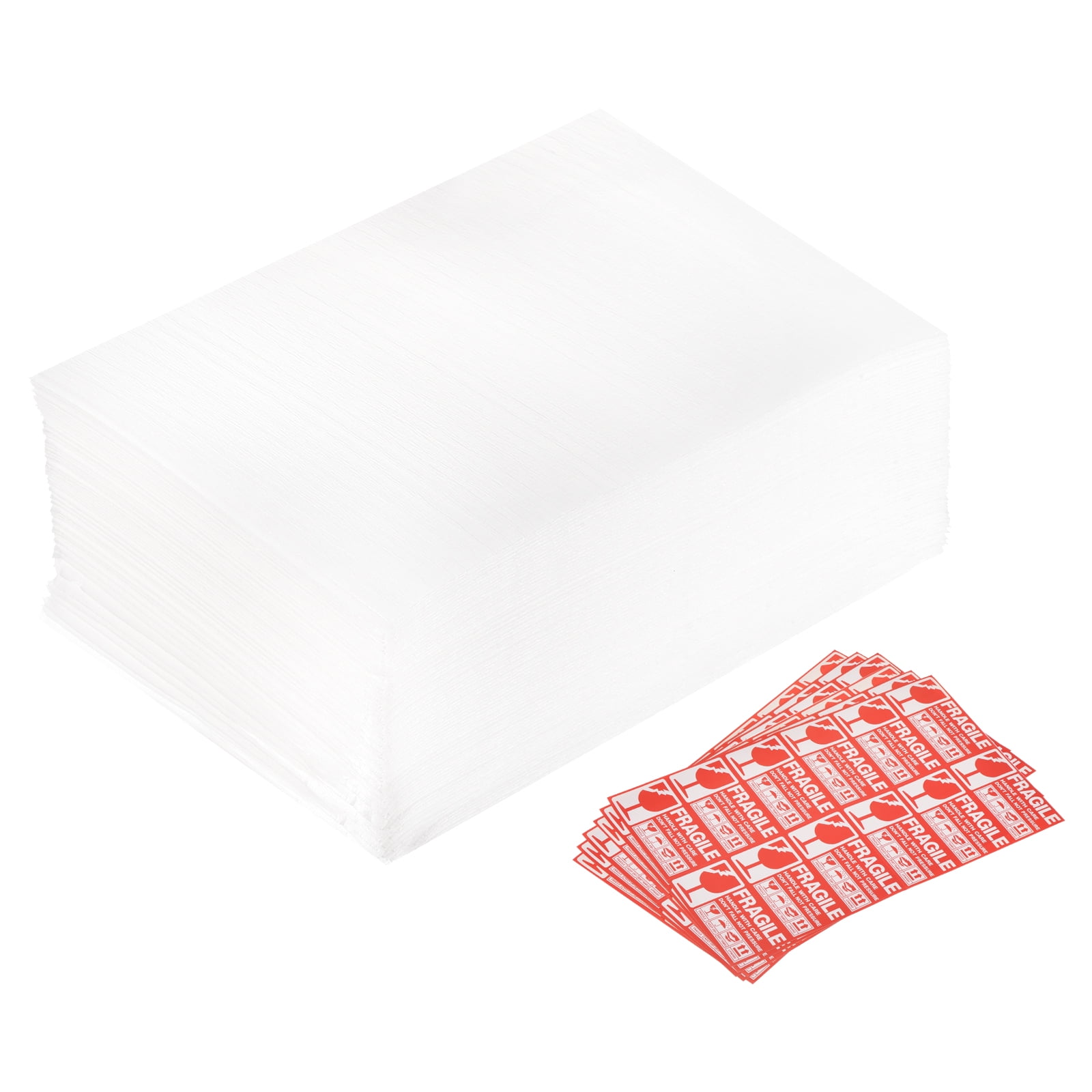 Uxcell Foam Packing Pouches, 100pcs 5.9x8.1 Inch Wrap Bubble Pouches Cushion Foam Packing Supplies White with 60 Fragile Tags
