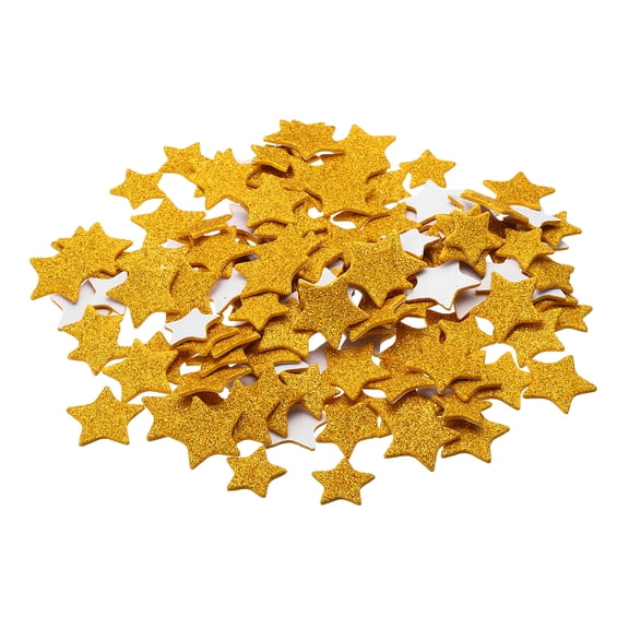 Uxcell Foam Stickers,1Pack 150Pc EVA Adhesive Glitters Foam Shape Sticker,Golden Star