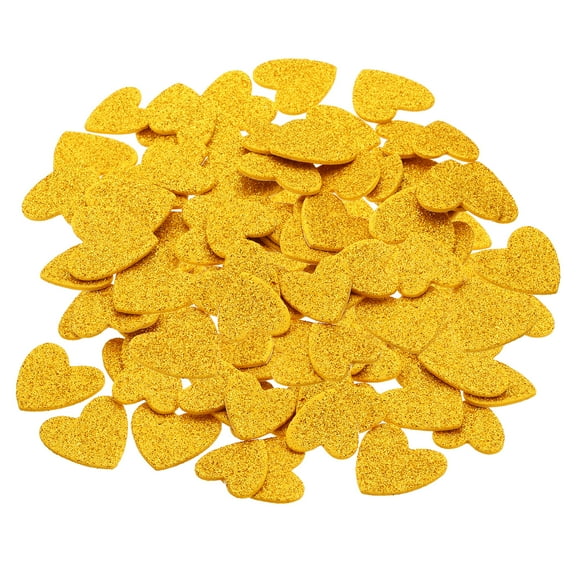 Uxcell Foam Stickers,2Pack 60Pc Adhesive Glitters Foam Shape Sticker,Gold Heart