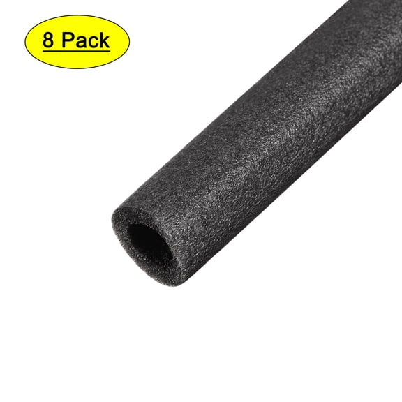 Uxcell Foam Tube 1.64 ft Length 0.59in ID 0.98in OD Hollow Polyethylene Black 8 Pack