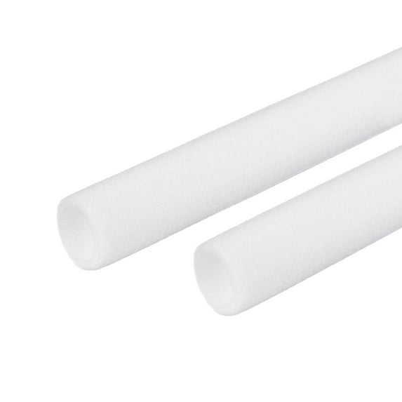 Uxcell 2 Pcs Foam Tube Sponge Protective Sleeve Heat Preservation Polyethylene Foamed Cotton White 1.2" x 1.6"
