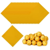 Uxcell Foil Candy Wrappers Chocolate Wrapping Paper for Homemade Caramel DIY Candies Decoration Chocolate Cake Packaging Gold 4x4 Inch