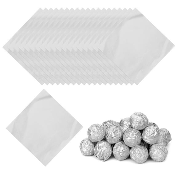Uxcell Foil Candy Wrapper, Chocolate Wrapping Paper for Homemade Caramel DIY Candies Decoration Chocolate Cake Packaging Silver 4x4 Inch