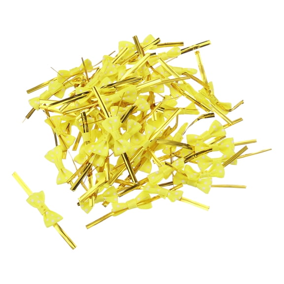 Uxcell Foil Twist Ties 3.1" Plastic Closure Tie for Bread, Candy Yellow 100Pcs