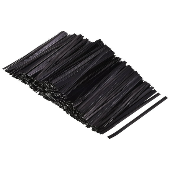 Uxcell Foil Twist Ties 3" Plastic Closure Tie for Tying Bread, Candy, Cookies, Gift Bags, Black 750 Pack