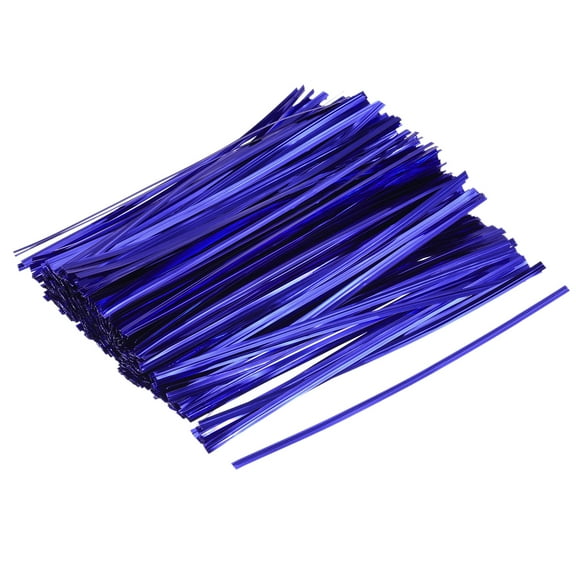 Uxcell Foil Twist Ties 6" Plastic Closure Tie for Tying Bread, Candy, Cookies, Gift Bags, Blue 750 Pack