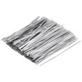 thumbnail image 1 of Uxcell Foil Twist Ties 6" Plastic Closure Tie for Tying Bread, Candy, Cookies, Gift Bags, Silver Tone 750 Pack, 1 of 5