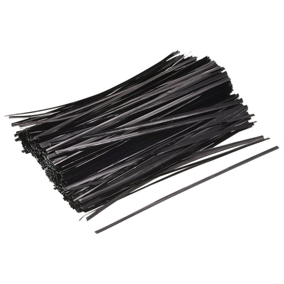 Uxcell Foil Twist Ties 7" Plastic Closure Tie for Tying Bread, Candy, Cookies, Gift Bags, Black 750 Pack