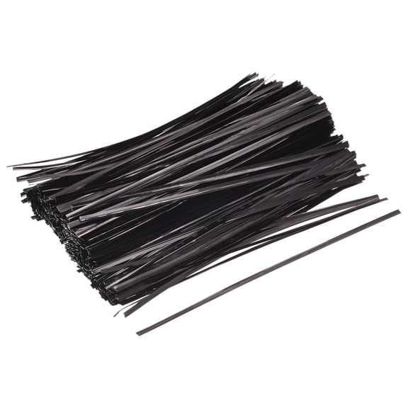 Uxcell Foil Twist Ties 7" Plastic Closure Tie for Tying Bread, Candy, Cookies, Gift Bags, Black 750 Pack