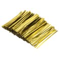 thumbnail image 1 of Uxcell Foil Twist Ties 4.72" Plastic Closure Tie for Bread Candy Gold Tone 750Pcs, 1 of 5