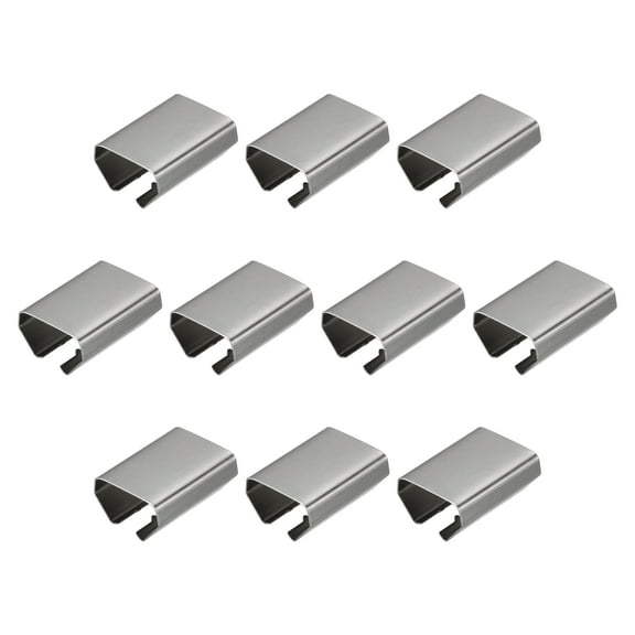 Uxcell Fold Over Crimp End Caps, 20 x 16mm Ribbon End Clasp Tips Clamp Cord Ends, White Nickel 50 Pack