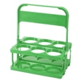 thumbnail image 1 of Uxcell Foldable Cup Holder with Handle, 10-inch Plastic Drink Carrier 6-Holes Beverage Coffee Beer Holder Green, 1 of 6