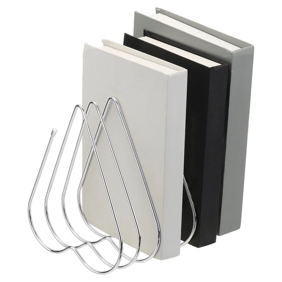 Uxcell Folder Organizer Stand, 7 Slot Metal Heart Shaped File Rack File Holder for Desk Magazine Letter Paper Mail Home Office Decor Magazine Letter Paper Mail, Silver Tone