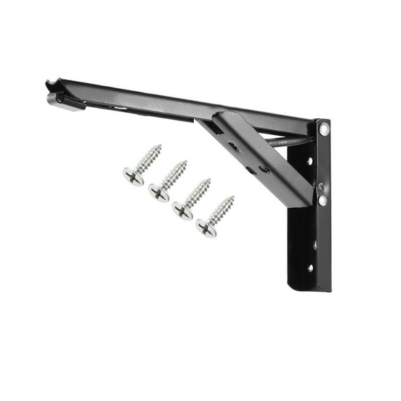 Uxcell Folding Bracket 8 inch for Table Desk Wall Mounted Support Collapsible Long Release Arm Stainless Steel Black