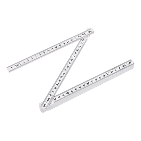 Uxcell Folding Ruler 2 Meters/ 78.74" 10 Fold Metric Measuring Tool ABS for Woodworking Engineer White
