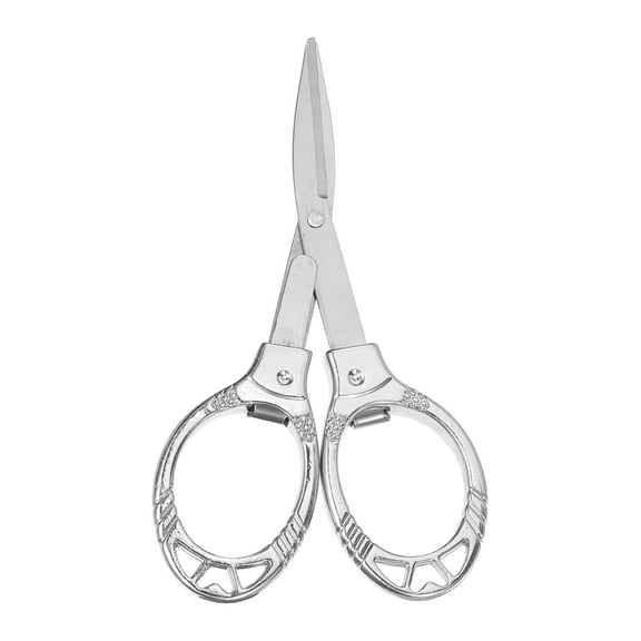 Uxcell Folding Scissors Braided Cutter Mini Paper Cutter Portable Fishing Scissors for Outdoor, Silver
