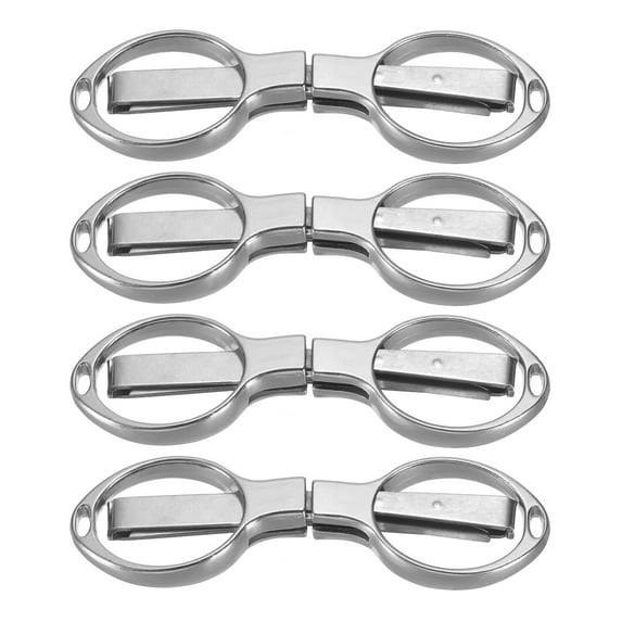Uxcell Folding Scissors Portable Travel Mini Scissors Bulk Glasses-Shape Shear for Outdoor Fishing Craft, Silver 4 Pack