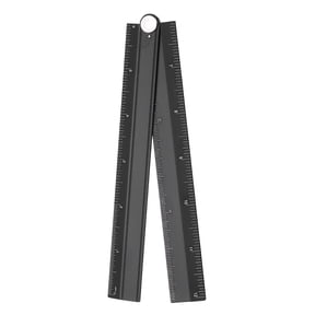 Uxcell Folding Straight Ruler 12" SAE Aluminum Alloy Protractor Foldable Angle Ruler Geometric Measuring Tool with Angle Line for Architects Artists Designers Classroom Office, Black