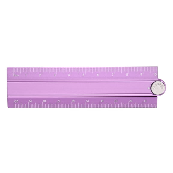 Uxcell Folding Straight Ruler 20cm Metric Aluminum Alloy Protractor Foldable Angle Finder Ruler Geometric Measuring Tool for Architects Artists Office, Gray