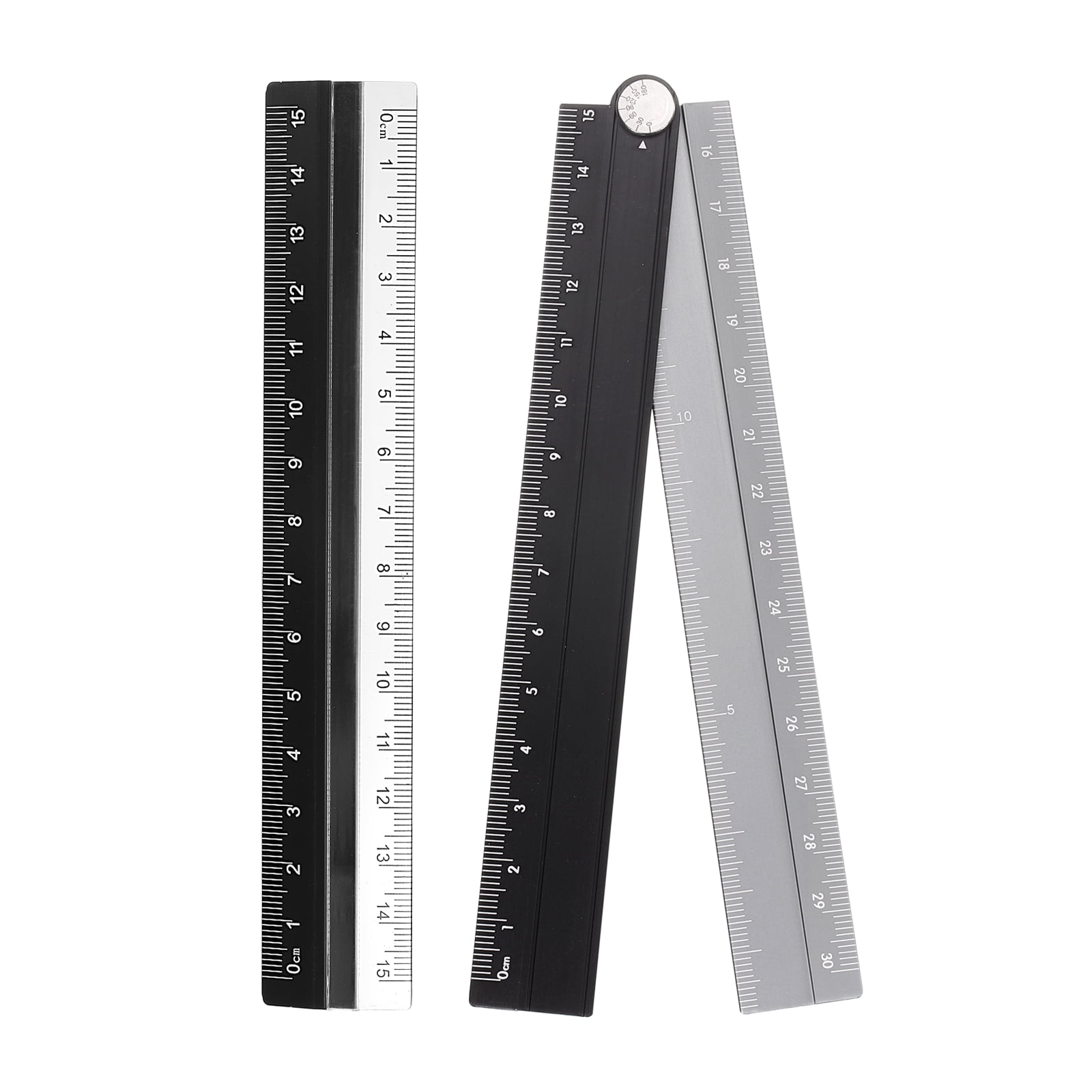Foldable L Ruler Uxcell Folding and Straight Ruler Kit 30/15cm Metric Aluminum Alloy ...