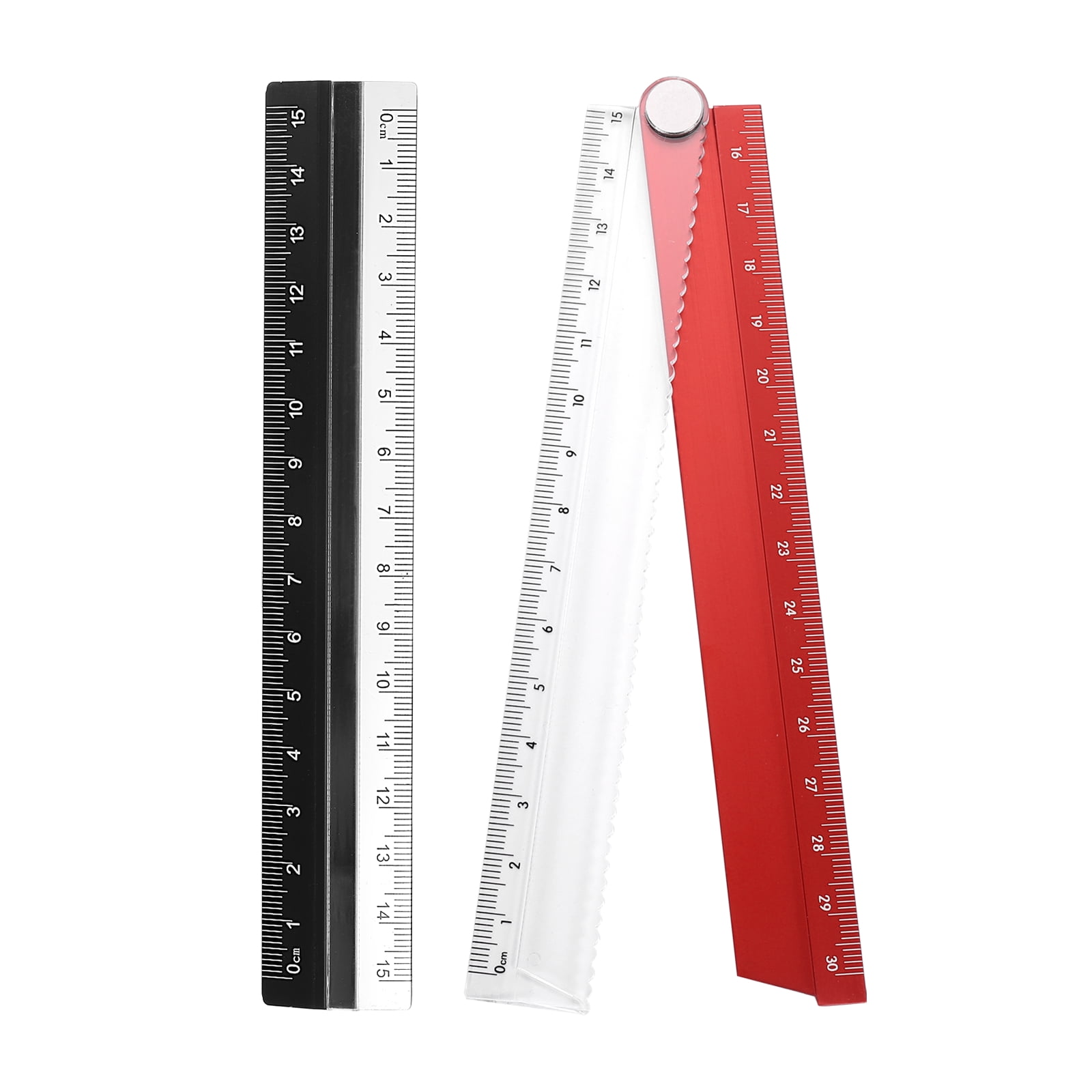 Uxcell Folding and Straight Ruler Kit 30/15cm Metric Aluminum Alloy ...