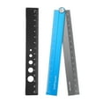 thumbnail image 1 of Uxcell Folding and Straight Ruler Kit 30/15cm Metric Aluminum Alloy Protractor Foldable Angle Wave Edge Ruler with Hollow Circle for Home Classroom Office, Blue-Gray, 1 of 7