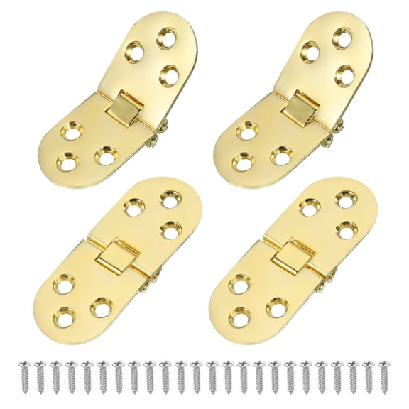 Uxcell Folding Table Flip Hinge, 180 Degree Butler Tray Hinges Heavy Duty Gold