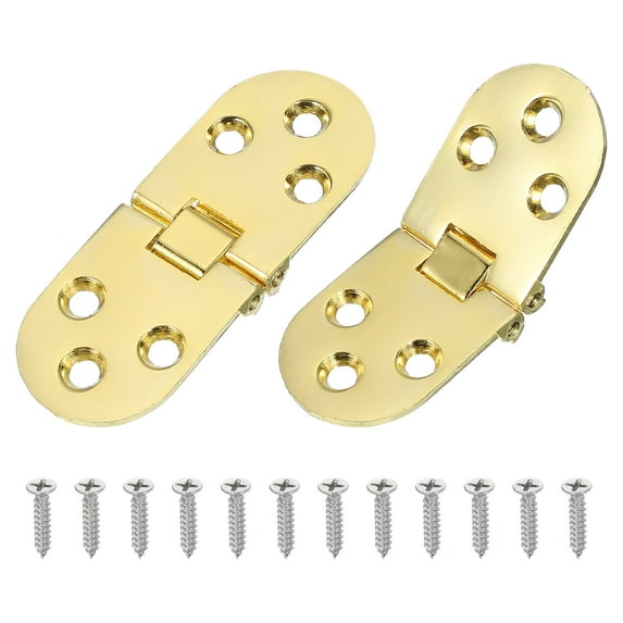 Uxcell Folding Table Flip Hinge, 180 Degree Butler Tray Hinges Heavy Duty Gold