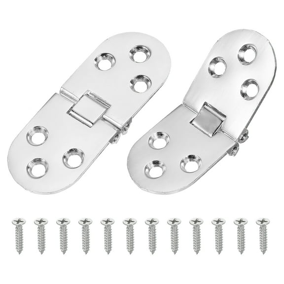 Uxcell Folding Table Flip Hinge, 180 Degree Butler Tray Hinges Heavy Duty Silver