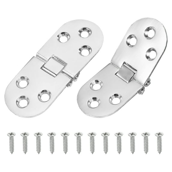 Uxcell Folding Table Flip Hinge, 180 Degree Butler Tray Hinges Heavy Duty Silver