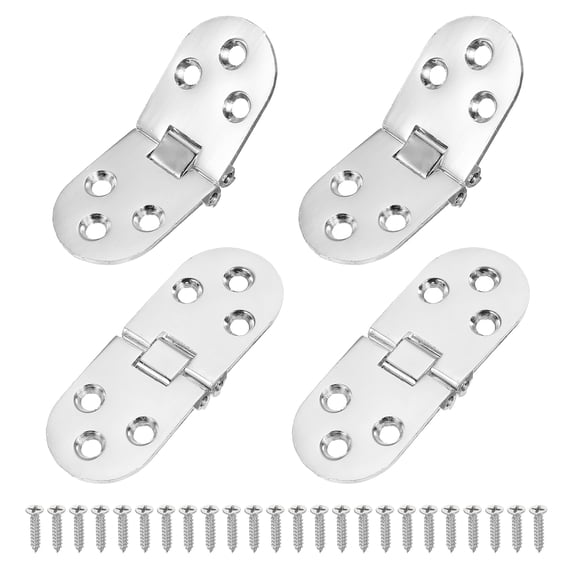 Uxcell Folding Table Flip Hinge, 180 Degree Butler Tray Hinges Heavy Duty Silver