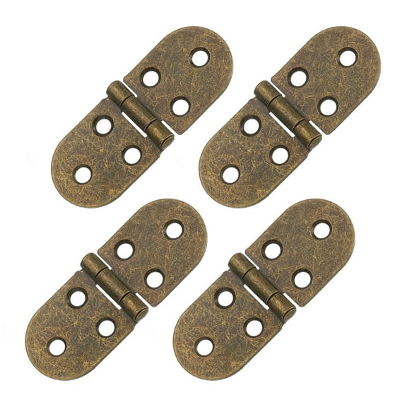 Uxcell Folding Table Hinge, 4Pack Iron 270 Degree Round Edge Sewing Machine Table Hinges for Cabinet, Bronze