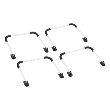Uxcell Folding Table Legs 10.6" Height Anti Slip Coffee Table Leg Replacement, White Black 4 Pack