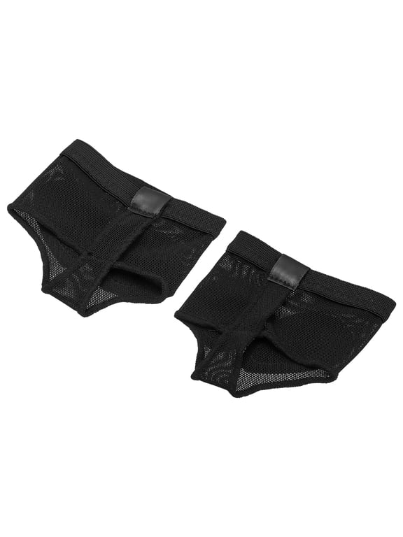 Foot Undies Thongs for Dance, Half Sole Shoes Paws, S(35-36) & Black