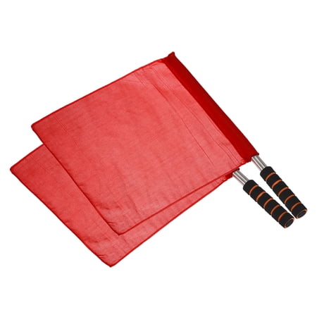 Uxcell Football Linesman Referee Flag Stainless Steel Pole Sponge Grip, Red 2 Pack