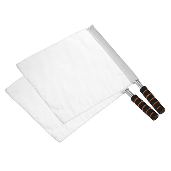 Uxcell Football Linesman Referee Flag Stainless Steel Pole Sponge Grip, White 2 Pack