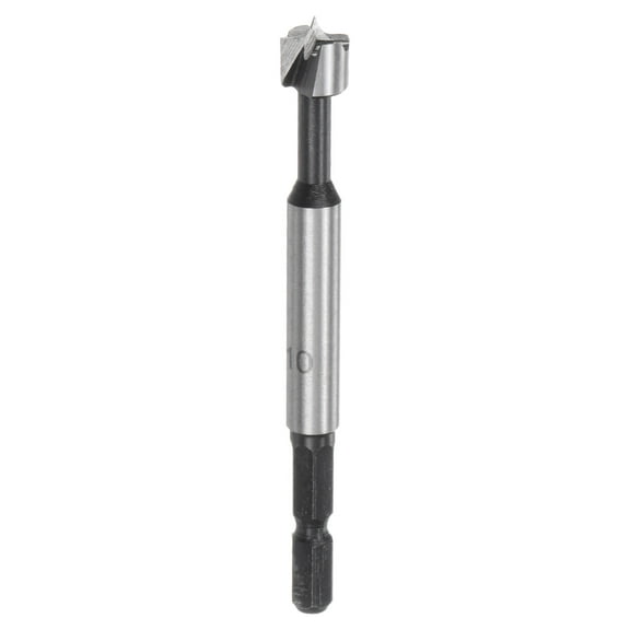 Uxcell Forstner Drill Bit 25/64"(10mm) Carbon Steel Hex Shank Wood Drilling Forstner Bit for Hardwood Softwood Plywood