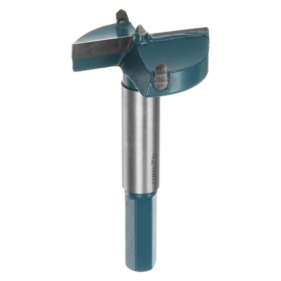 Uxcell Forstner Drill Bit 42mm (1-21/32") Carbide Wood Hinge Hole Opener Hex Shank