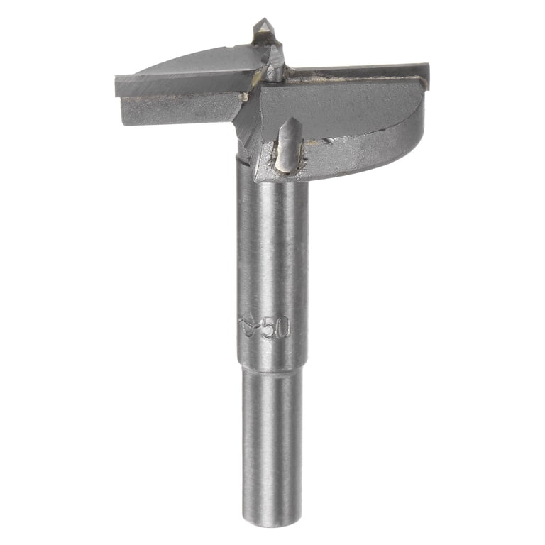 Uxcell Forstner Drill Bit 50mm – Tungsten Carbide Wood Hole Saw, 10mm Shank, With Case For Hinge And Door Lock Drilling