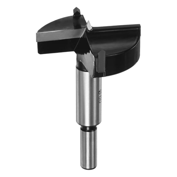 Uxcell Forstner Drill Bit for Woodworking, 2-3/8in (60mm) Carbide Tip Round Shank Hinge Cutter for Wood Hole Drilling Opener