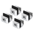thumbnail image 1 of Uxcell Frameless Glass Clamp Zinc Alloy Shower Door Bracket Non-Porous Sliding Door Clip for 3-5 mm Glass, Silver 4 Pack, 1 of 6