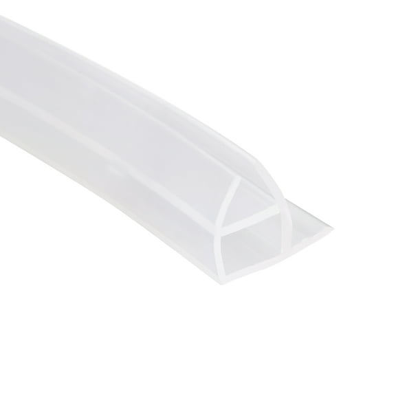 Uxcell Frameless Glass Shower Door Sweep Seal Strip Corner-Type w 3/8"(10mm) Drip Rail - 1/2"(12mm) x 39.37"