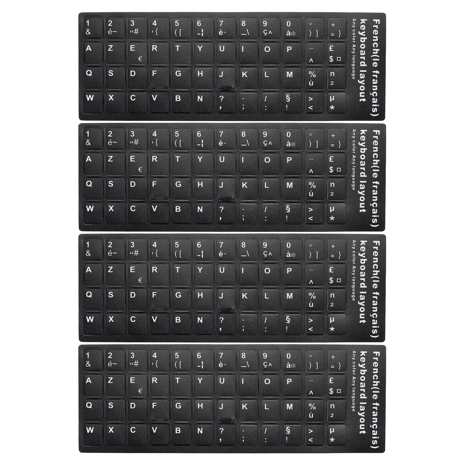 Uxcell French Keyboard Stickers Universal Keyboard Cover Frosted, Black Background White