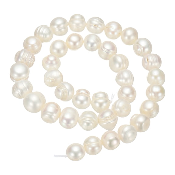 Uxcell Freshwater Pearl Beads, 4-5mm Potato Shape Gemstone Beads 0.8mm Hole Pearl String for DIY Necklace Bracelet Chain Earring Jewelry Making, White