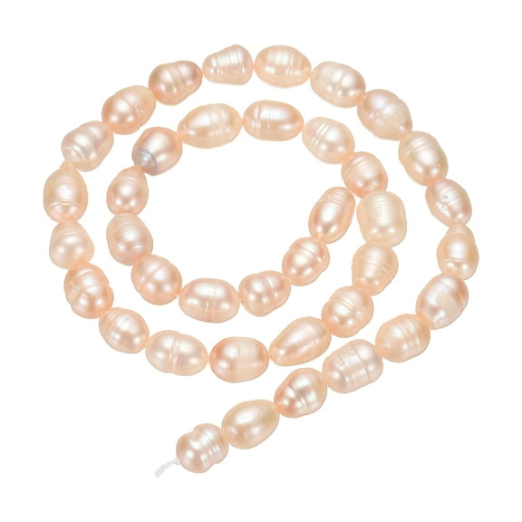 Uxcell Freshwater Pearl Beads, 4-5mm Rice Shape Gemstone Beads 0.8mm Hole Pearl String for DIY Necklace Bracelet Chain Earring Jewelry Making, Beige Pink